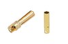 Gold connector 4mm plug slotted with socket